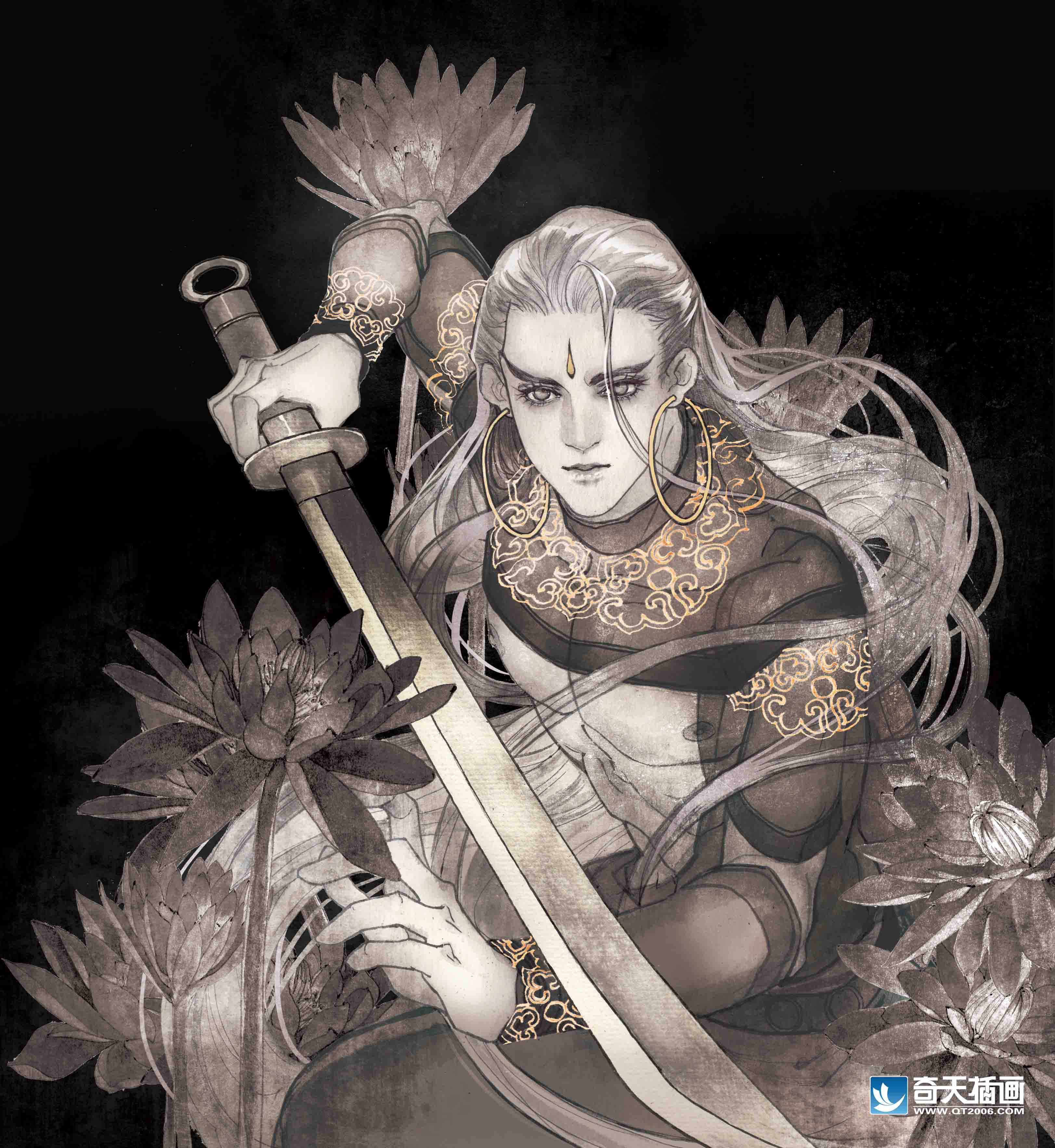 奇天插画学校刀剑拟人