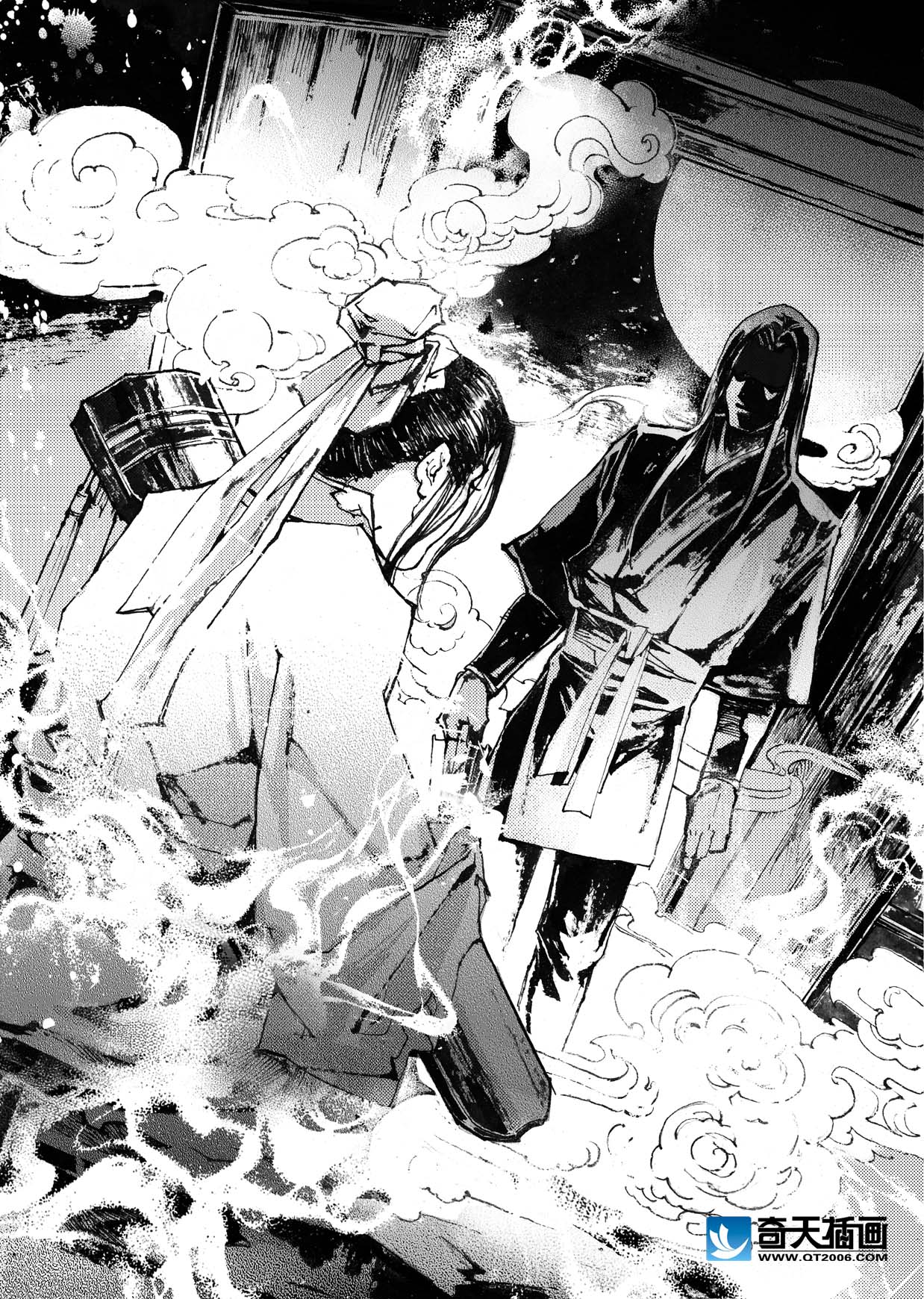 奇天插画学校琴师